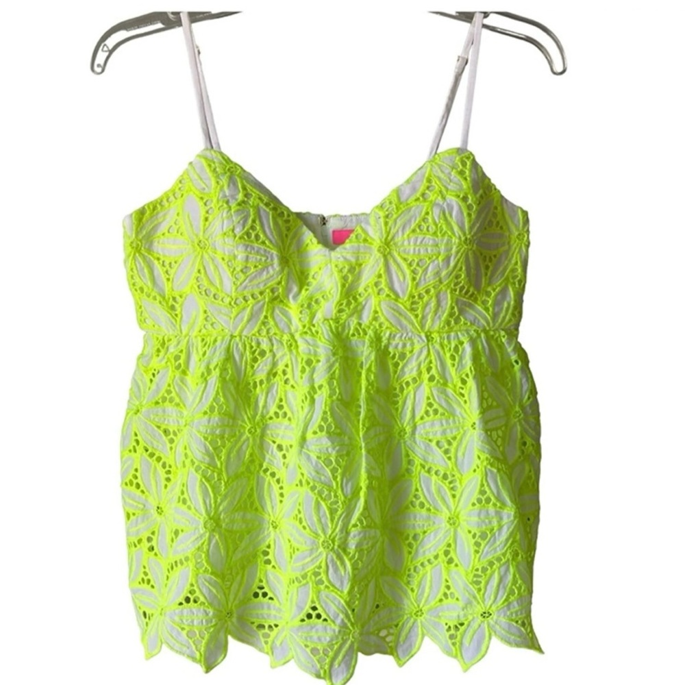 NWT Lilly Pulitzer Mellie Top Pepino Green Mambo Eyelet